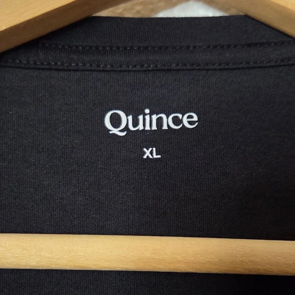 Quince Black Cotton Modal Tee Shirt‎ Women's XL Quiet Luxury Minimalist